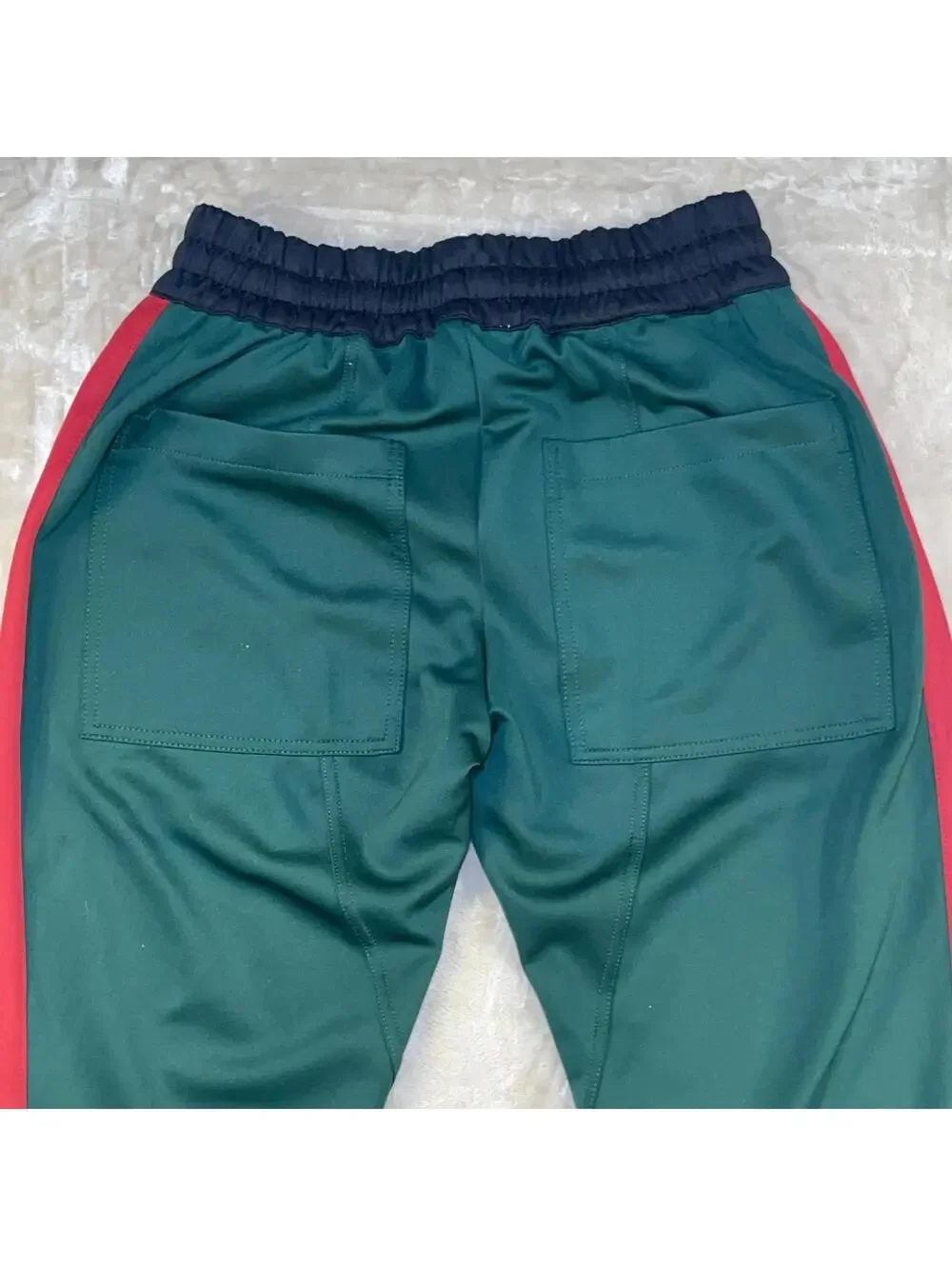 Lifted Anchors Men's The Jenner Track Pants in Italia Luxe Green Red- Sz MEDIUM